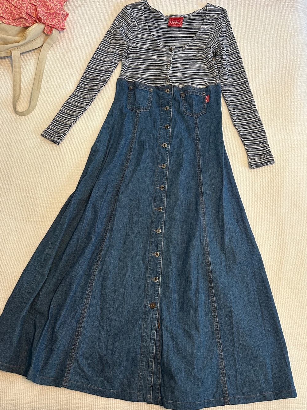 Vintage Outlaw denim button up maxi dress